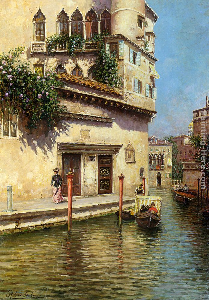 A Venetian Backwater painting - Rubens Santoro A Venetian Backwater art painting